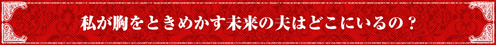 私が胸をときめかす未来の夫はどこにいるの？